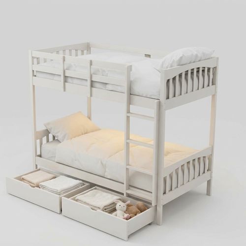 BabyVista bunk bed with rolling storage drawers